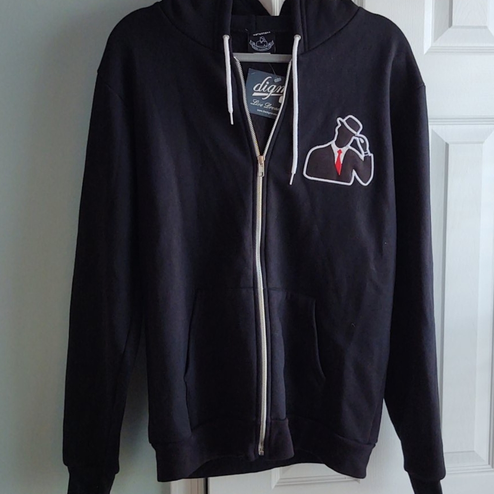 NWT Digme women's large black zip up size L